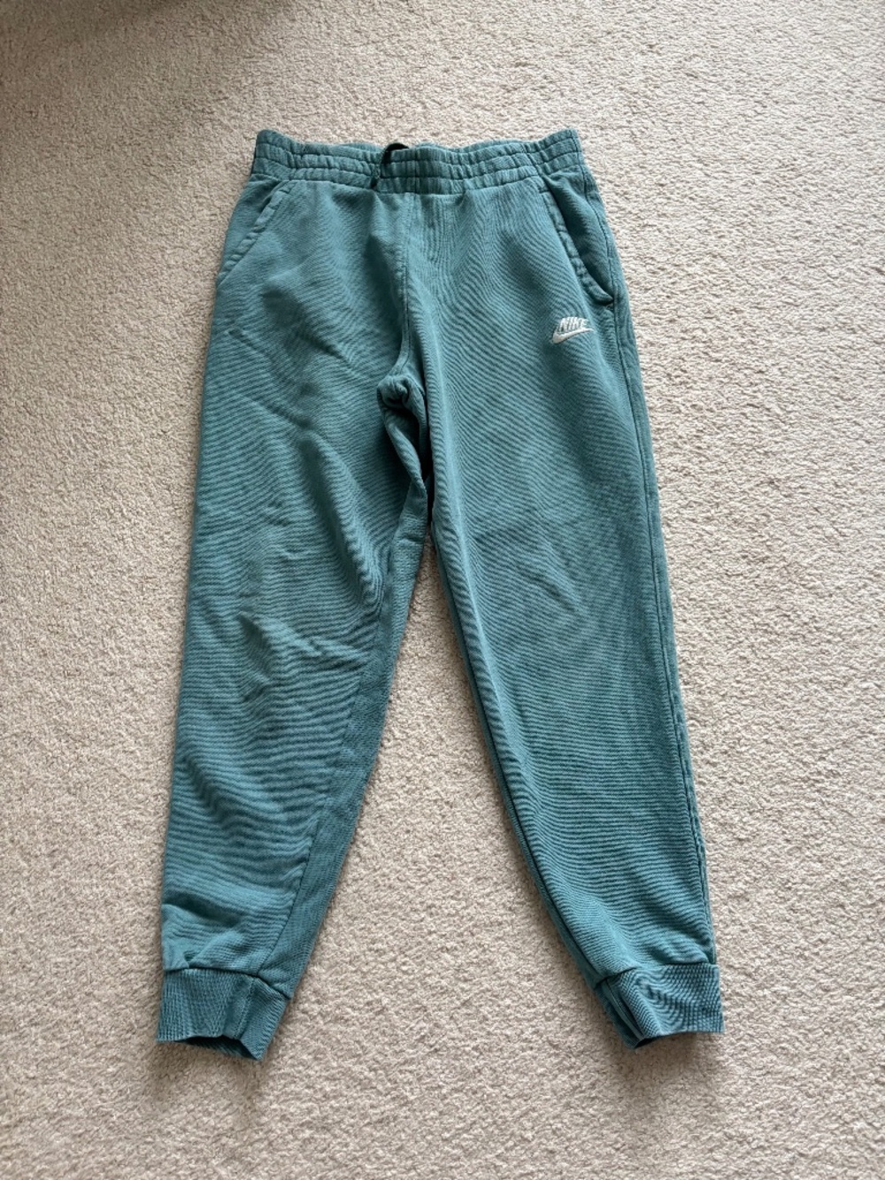 Nike Kids Large L Jogger Sweatpants Teal Green Embroidered Swoosh Unisex